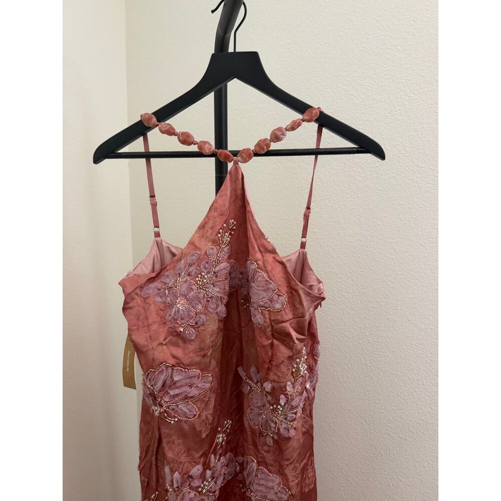 New $397 O.P.T Kayda Dress beaded floral Calida sz 4 - Picture 5 of 8